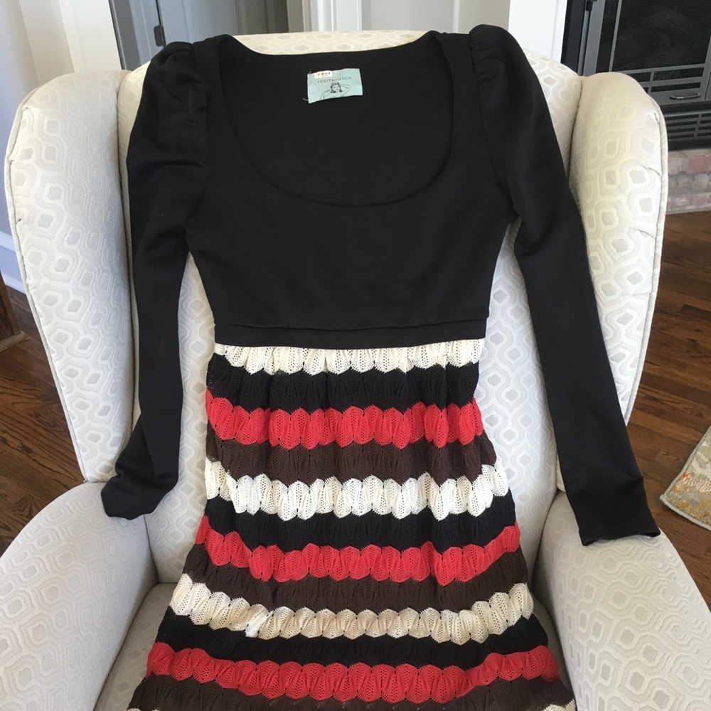 LS Judith March Black w/ Colorful Chevron Skirt.